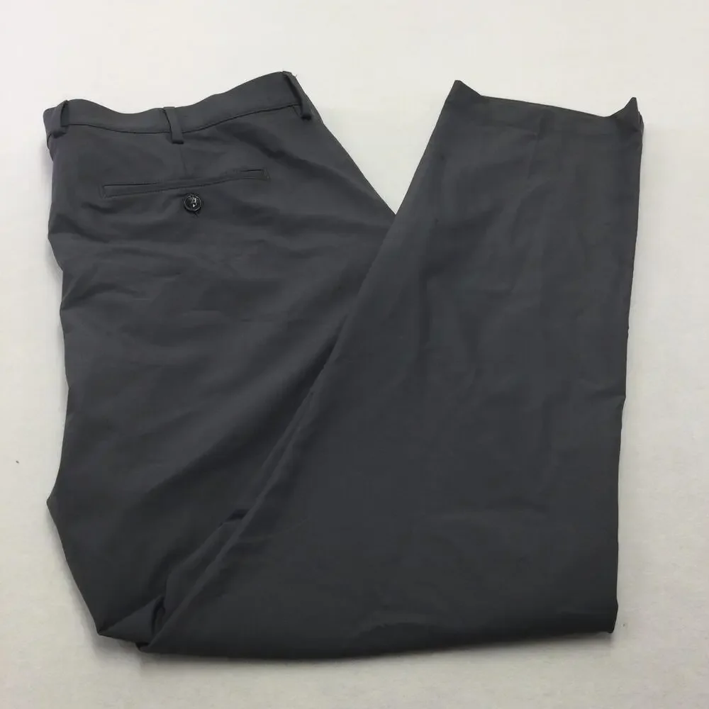 Greg Norman Pants Mens 40x32 Gray Stretch Dress Straight Leg Microfiber Golf